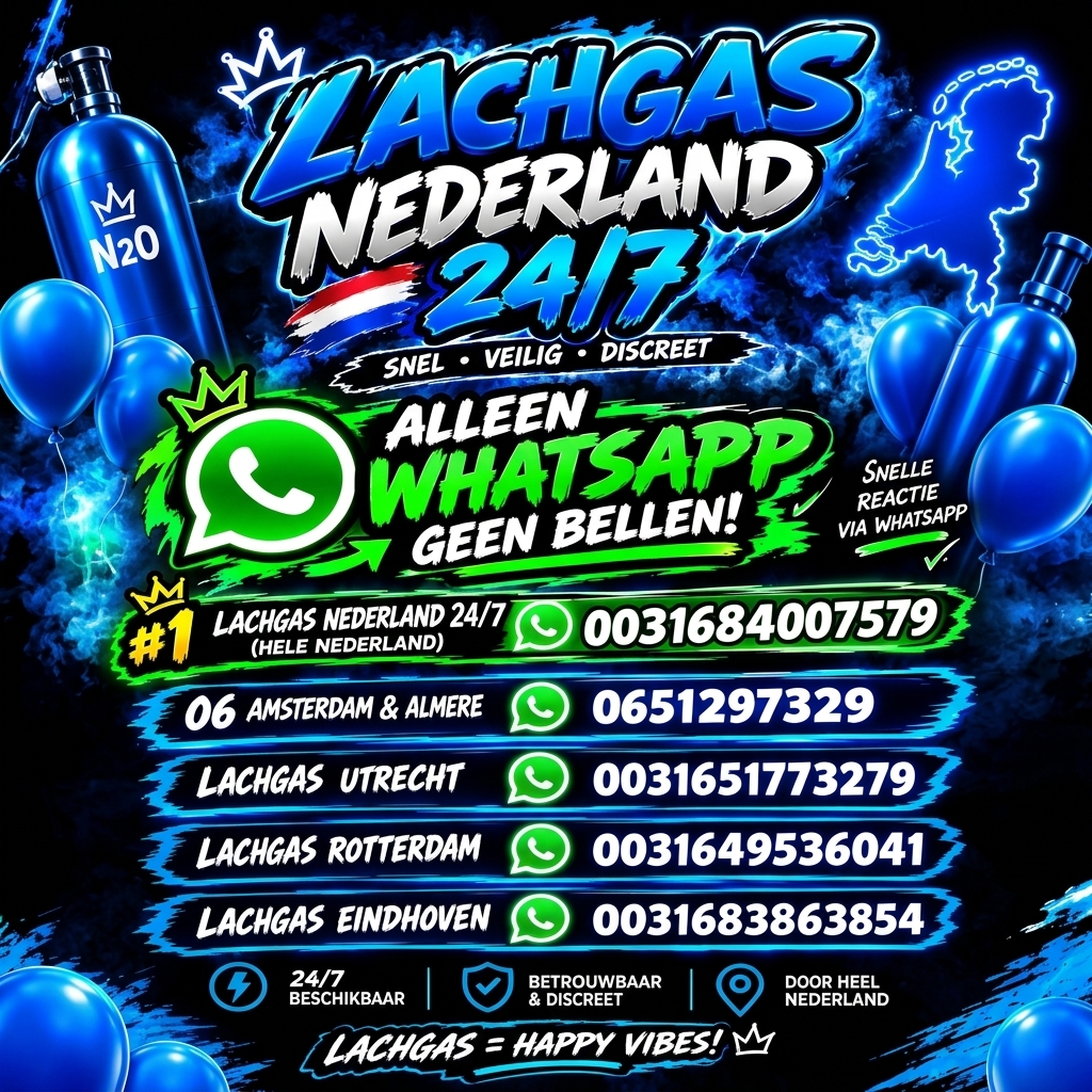 Lachgas Nederland 24/7 — lachgas bestellen via WhatsApp in Utrecht, snel, veilig en discreet